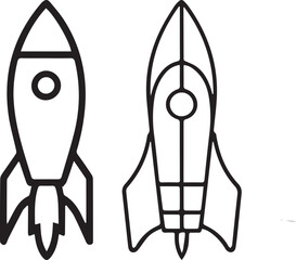 Rocket Flying To The Moon Cartoon Vector Icon Illustration 