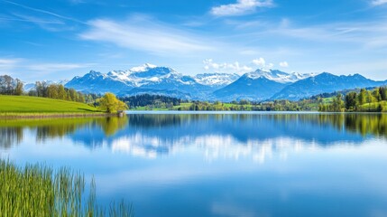 Fototapeta premium Serene Mountain Lake Reflection