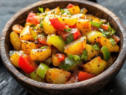 Shimla mirch aloo, Indian dish