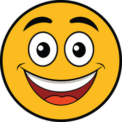 Fototapeta premium Smile Face Emoji Vector Icon Illustration on white Background.