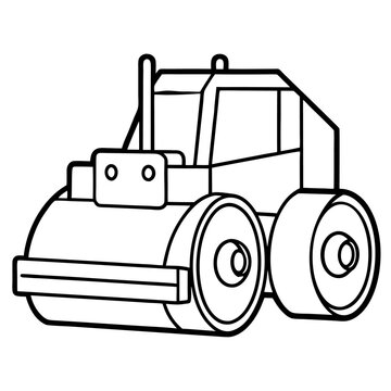 recommend clip art: soil compactor machine outline coloring book page line art drawing