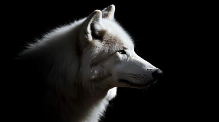 Obraz premium Majestic Arctic Wolf in Profile