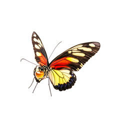 Naklejka premium Colorful Butterfly with Black, Yellow, Red, and White Pattern on Wings