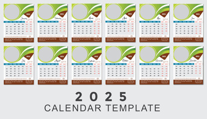 Happy New year Template For 2025 Calendar