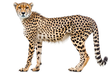 Close-up of a cheetah's face isolated on transparent background