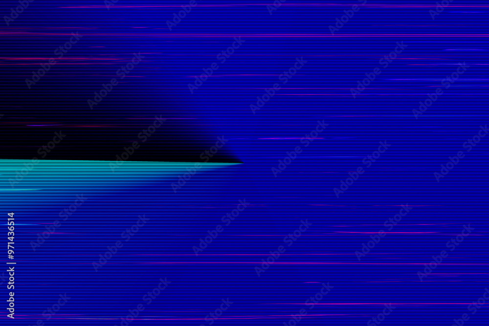 Poster screen display horizontal scan lines with glitch distortion