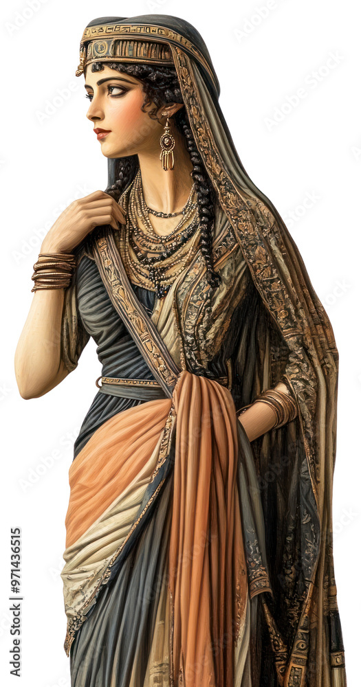 Poster PNG  Elegant historical woman illustration