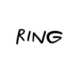 The word ring is prominently displayed in black on a white background
