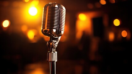 Classic Microphone on Stage