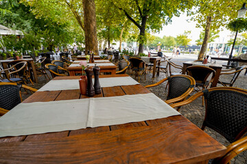 restaurant terrace in the streets of Bratislava