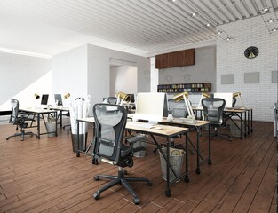 Open, collaborative office space .
