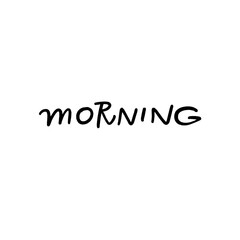 The term morning is displayed in black ink upon a white backdrop