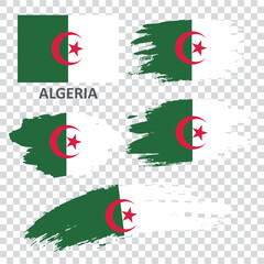Set of vector flags of Algeria