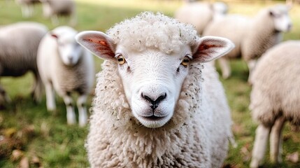 Portrait of a Sheep in a Pasture