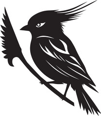 Vector illustration of a group of birds sitting on top.