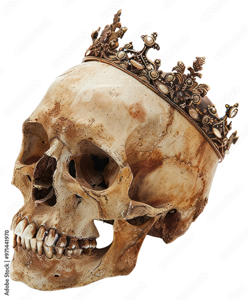 Poster PNG  Skull with ornate crown