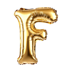 Fototapeta premium golden balloon shape for alphabet F on white background for birthdays, parties and celebrations