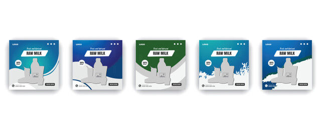 Fresh milk social media post design template