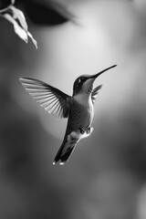 Fototapeta premium Hummingbird in monochrome