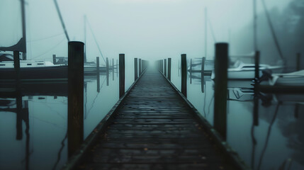 Visual Lake Covered Thick Fog With Faint Ghos