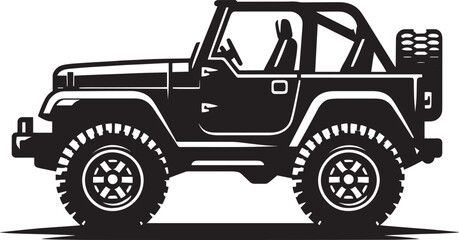 Off-road Jeep Adventure Car silhouette vector illustration isolated on a white background