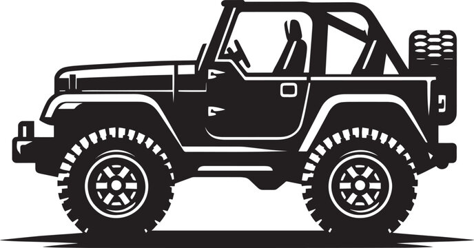 recommend clip art: Off-road Jeep Adventure Car silhouette vector illustration isolated on a white background
