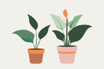 flower in a pot logo icon vector illustration.