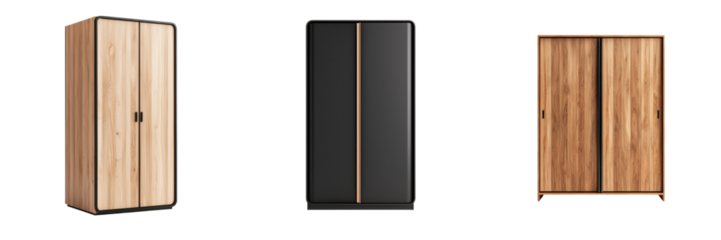 Modern refrigerators showcasing stylish designs in various colors and finishes for contemporary kitchens and home decor. transparent background