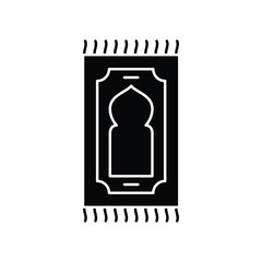 Muslim prayer prayer mat icon solid vector design in trendy style