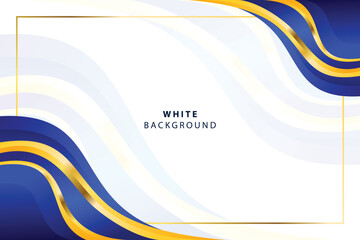 white background with blue and gold curve corner border for business or presentation