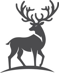 Deer silhouette vector set, Collection of reindeer silhouette isolated on white background. vector illustration