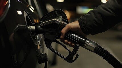 Fototapeta premium Filling Up Your Car: A Close Up View of Gas Pump