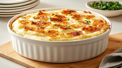 Thanksgiving mashed potatoes baked to perfection