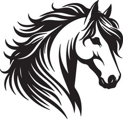 horce face icon silhouette design vector art illustration