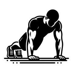 Fototapeta premium Black burpees exercise vector icon.