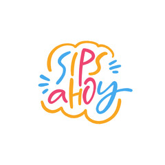 Abstract design with waves and nautical themes in vibrant colors