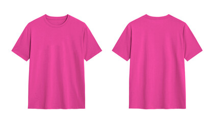 Pink T shirt Mockup, Front and Back View, Isolated