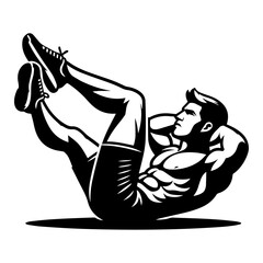 Crunches vector icon, gym, exercise