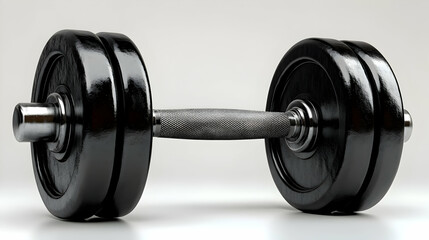 A black dumbbell designed for weight training and fitness exercises.