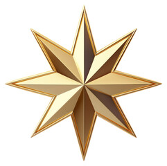 Fototapeta premium PNG 3d golden new year star eight-pointed chandelier starburst.