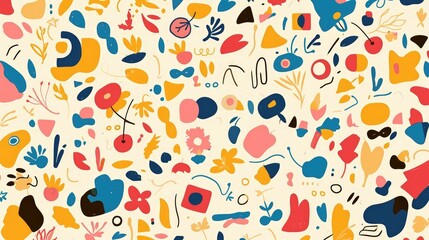 Obraz premium Collection of abstract doodle textures featuring playful patterns colorful decorations creative shapes stripes spirals floral scribbles and a stylish vector assortment