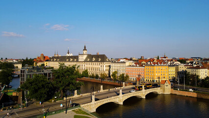 view city from the height of modern wish development architecture Europe Wroclaw Poland