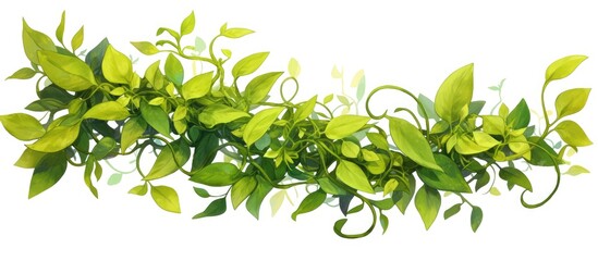 Obraz premium Abstract depiction of twisted jungle vines showcasing a tropical liana plant against a clean white background with included clipping path