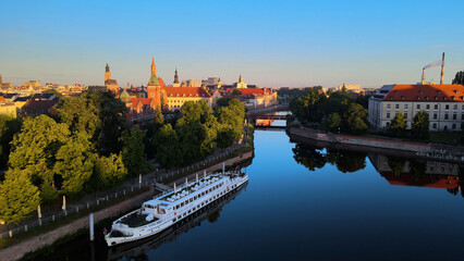 city Europe beautiful top view aerial photography of Wroclaw Poland