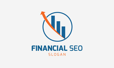 Financial SEO Logo, SEO Marketing  Logo, Investment Business SEO logo, Business chart logo  Premium Vector