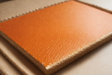Fototapeta premium leather book cover wallet resting on a plain table