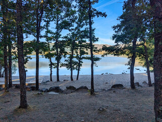 Trees and lake at Sanabria Lake Natural Park. Zamora province, Spain © IMAG3S