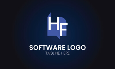 Letter HF Creative Modern Software Company Logo, Initial Letter HF Software Logo, Modern Software Company Logo, Best Software Company Logo Premium Vector - Template