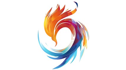 Obraz premium Vibrant and varied paint splash logo in multiple colors on a white background.