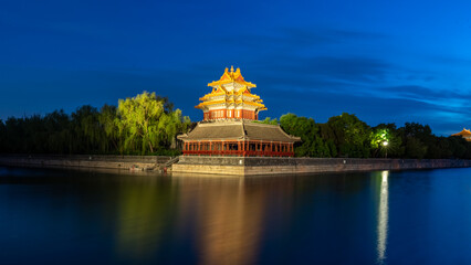 Towers of the Forbidden City in Beijing, China
